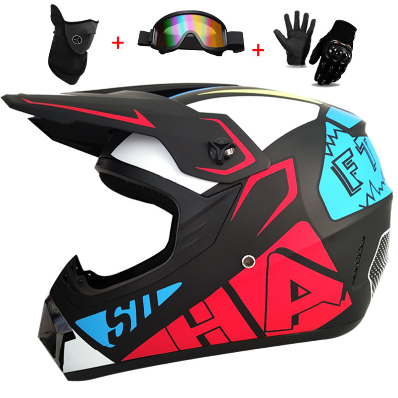 Mountain Biking Helmet Kids - 3 Buah Helm Penuh Off-Road Anak-anak,
