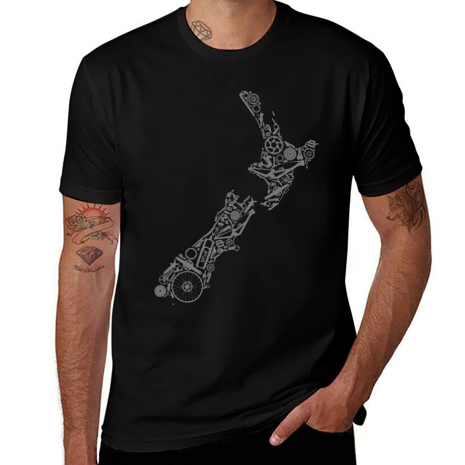 Mountain Biking New Zealand - NEW ZEALAND - Kaos Warna Abu-abu,