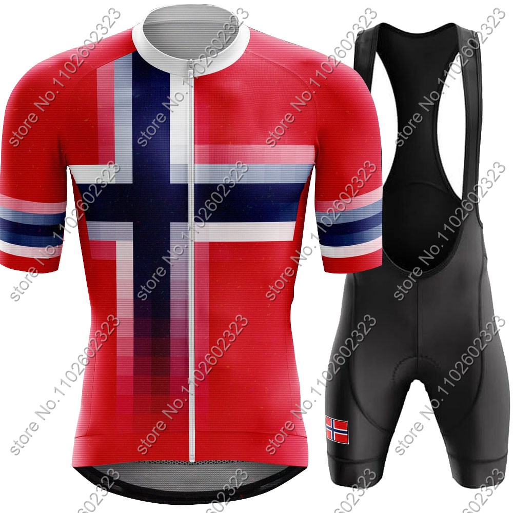 Mountain Biking Clothes - Jersey Bersepeda Norwegia 2024, setelan tim