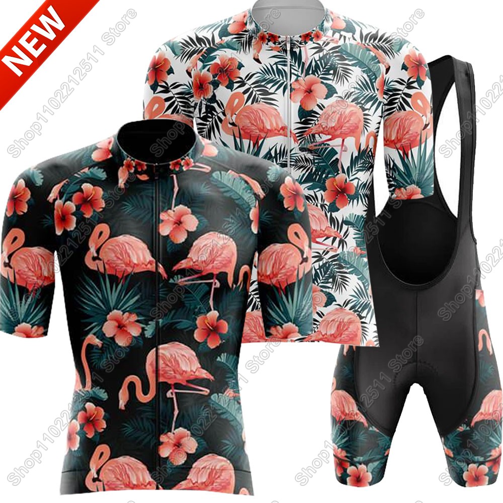 Mountain Biking Uniform - Set Jersey Bersepeda Flamingo 2025 Pakaian